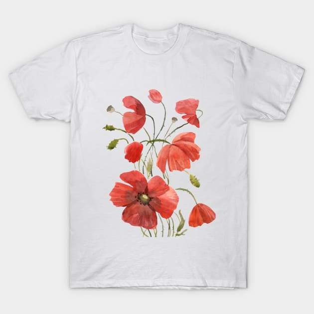 Poppies T-Shirt by AnnaY 
